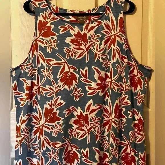 Naturals D&Co Linen Blend Midi Dress Woman Size XLP Summer Spring Light EUC - Picture 2 of 6